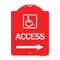 Signmission Access W/ Updated Isa and Right Arrow, Red & White Aluminum Architectural Sign, 18" H, RW-1824-24357 A-DES-RW-1824-24357 - alternate 1